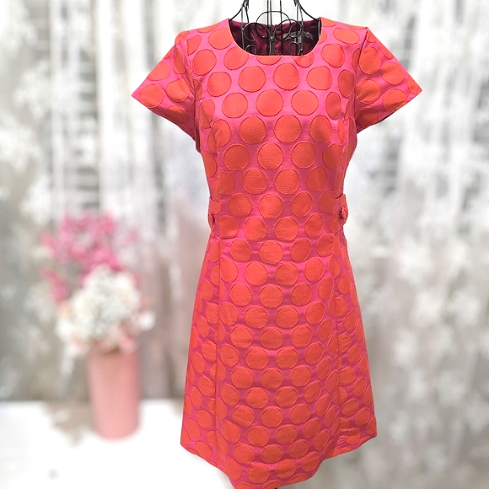 Boden Fuchsia Circle Pattern Mini Dress